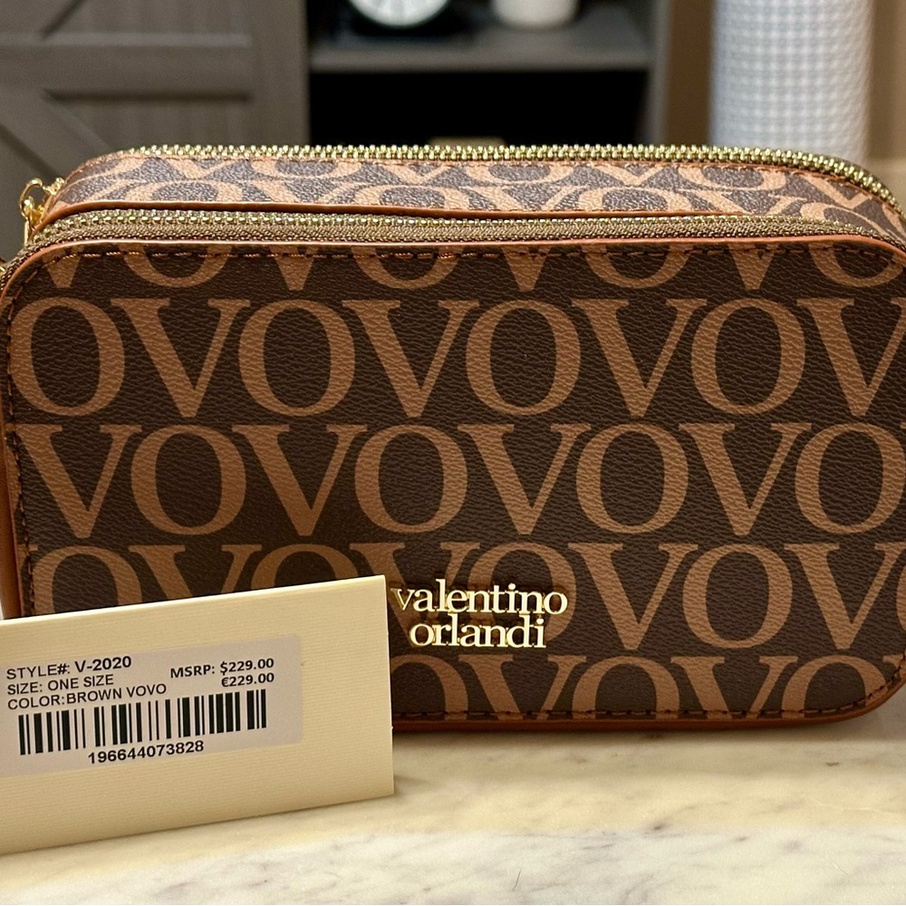 Valentino Orlandi Brown Monogram Crossbody